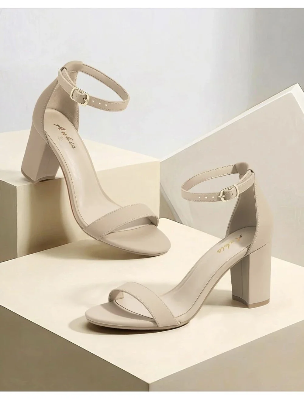 Ankis Heels for Women Open Toe Ankle Strap Chunky Heel Sandals 2.75 Inch Size 11